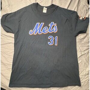 New York Mets #31 Mike Piazza Hall of Fame induction T-shirt Black Men’s XL MLB